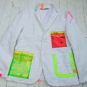 PAUL McNEIL Customized JACKE Größe L - 42 Brustumfang - OUTRAGEOUSLY COOL NEON PUNK - Bild 1 von 23