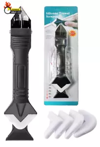 3 in 1 Silicone Caulking Tools, Glass Glue Angle Scraper, Stainless Steelhead Ca - Picture 1 of 12