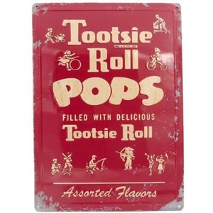 Tootsie Roll Pops Metal Sign 17"x12" Vintage Candy Shop Kitchen Wall Decor - Picture 1 of 1