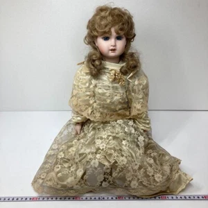 Original Antique Signed Jumeau Bisque Doll 15 inch with stand - Picture 1 of 10