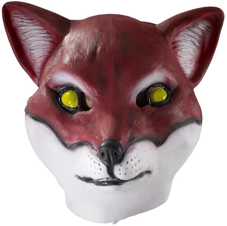 Fox Mask Animal Forest Red Fancy Dress Up Halloween Adult Costume Accessory - Image 1 of 1