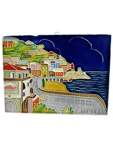 Italian Pottery Amalfi Tile 4 Inch by 5.5 Inch Made in Italy - Picture 1 of 4