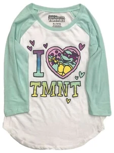 Teenage Mutant Ninja Turtles Girls Sparkle I Love TMNT Tee Shirt - Picture 1 of 1