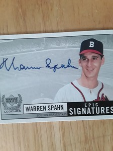 1999 Upper Deck Century Legends Epic Signatures Warren Spahn Autograph