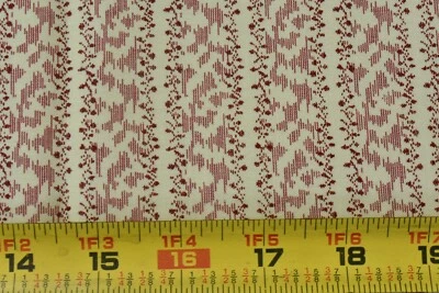 24" Long, Burgundy & Cream Stripe Print Cotton, Fabri-Quilt, Robertson, M4470 - Image 1 of 4