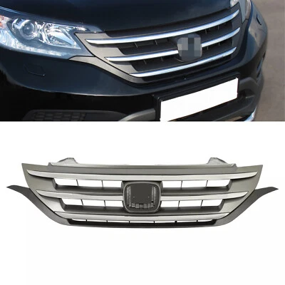 Front Bumper Grille w/Chrome Trim Hood Upper Grille for Honda CR-V 2012-2014 — 第 1/3 张图片
