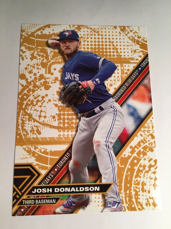 2017 Topps High Tek Jumbo 5x7 Josh Donaldson Blue Jays HTJD #'d 02/10 Gold - Image 1 of 1
