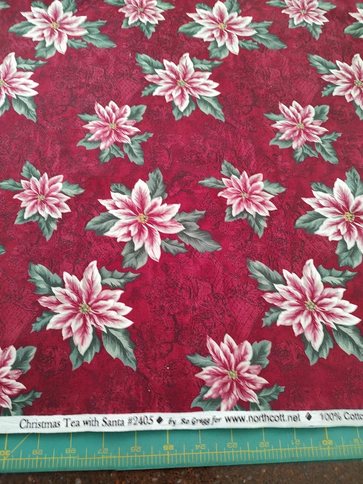 1 yd & 25" WOF Christmas Tea With Santa by Ro Gregg  For Northcott #2405 - Image 1 of 1