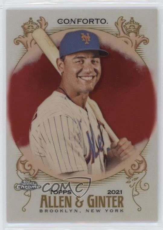 2021 Topps Allen & Ginter Chrome Red Refractor /5 Michael Conforto #175 - Image 1 of 2