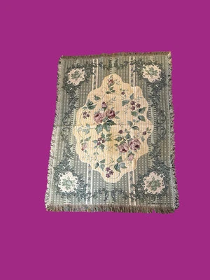 Colgante de pared vintage Tracy Porter 1997 tapiz: flores rosa/púrpura e hiedra Foto 1 de 4