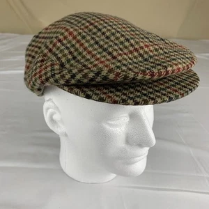 VTG CHRISTYS' 100% Wool Flat Driving Cap~Newsboy~Cabby~Plaid~Size XL~READ - Picture 1 of 8