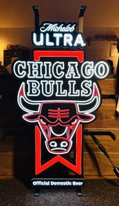 Michelob Ultra Chicago Bulls LED Leuchtreklame (selten) 18” x 12”  - Bild 1 von 5