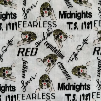 Taylor Swift Eras Tour Music Poly Cotton Fat Quarter - Image 1 of 4