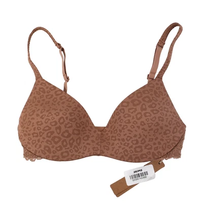 Sujetador Push Up Jacquard Forma Inalámbrica Skims, Estampado Micro Leopardo Sienna, 30B Foto 1 de 4