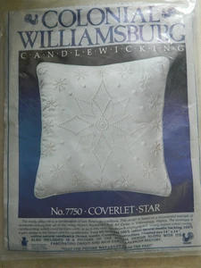 New Unopened Vtg Williamsburg Candlewicking Kit No. 7750 Pillow Coverlet Star - Picture 1 of 2