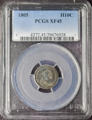 Media moneda de diez centavos busto drapeado 1805 - graduación profesional XF45 - ✪COINGIANTS✪ Foto 1 de 4