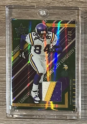 2004 Leaf Rookies & Stars Longevity #53 Randy Moss Materials Emerald Patch #/40 - Image 1 of 2
