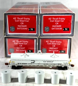 SCALETRAINS N SCALE 42' THRALL-TRINITY COIL CAR W/ COIL LOAD 4-PK CR SXT33538 - Picture 1 of 3