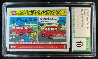 2003-04 Topps Bazooka Carmelo Anthony 漫画新秀 RC #17CSG 10 个掘金 — 第 1/2 张图片