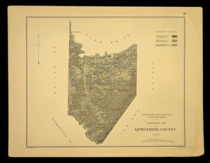 1878 Map of ARMSTRONG COUNTY Pa Geologic Kittanning Leechburg Antique NO FOLD - Picture 1 of 6
