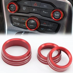 for Dodge Challenger 2015-2019 Red Center Air Conditioner Adjust Button Cover - Picture 1 of 7