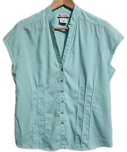 Camicia Columbia con bottoni donna XL blu manica corta - Foto 1 di 6
