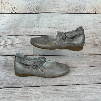 Mephisto Moblis Mujer Talla 7.5 Mary Janes Gris Metálico Foto 1 de 4