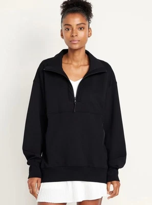 Moletom túnica Old Navy feminino dinâmico lã meio zíper preto tamanho XXL US$ 55 - Imagem 1 de 3