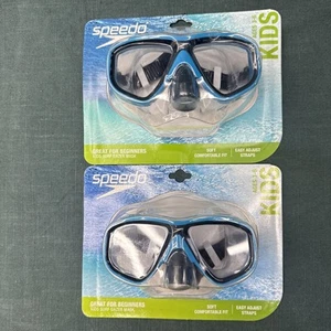 Speedo Niños Natación Surf Gazer Máscara Turquesa Playa Piscina Snorkel Buceo (2 piezas) - Imagen 1 de 4