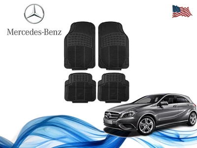 Juego de 4 alfombrillas de goma negras ajuste universal para todos los coches Mercedes Benz Foto 1 de 4