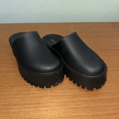 Sandalias Mula Jeffrey Campbell Talla 9 (EU 40) Slides Negras Gruesas Plataforma Foto 1 de 4