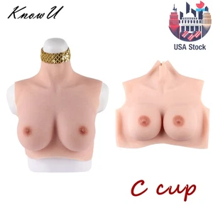 C Cup Silicone Breast Forms Fake Boobs Skin Texture For Crossdresser Transgender - Picture 1 of 14