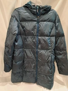 #432 Eddie Bauer Mantel Damen LG blau EB550 Daunen Puffer Full Zip Stepp Parka * - Bild 1 von 3