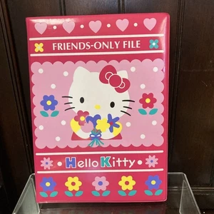 Vintage 1995 Sanrio Hello Kitty Notizbuch Ordner 10”x7.25” Freunde nur Datei/Aufkleber - Bild 1 von 24