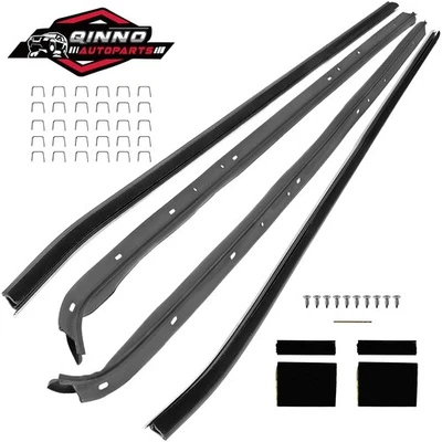 4Pcs Left & Right Weather Stripping Kit for Chevy Camaro 70-81 Pontiac Firebird Foto 1 de 4