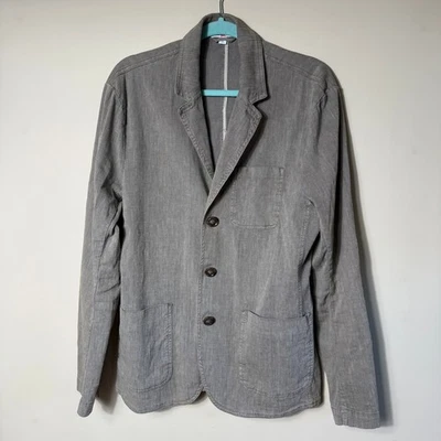 Blazer Estándar James Perse Talla 2 Mediano Mezcla de Lino Tres Botones Verde Ejército  Foto 1 de 4