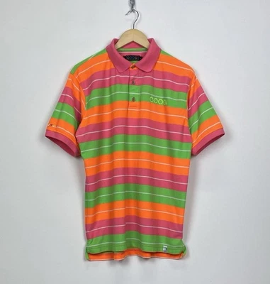 Coogi Poloshirt Herren Größe L Mehrfarbig Gestreift Bestickt Rap Hip Hop Y2K - Bild 1 von 4
