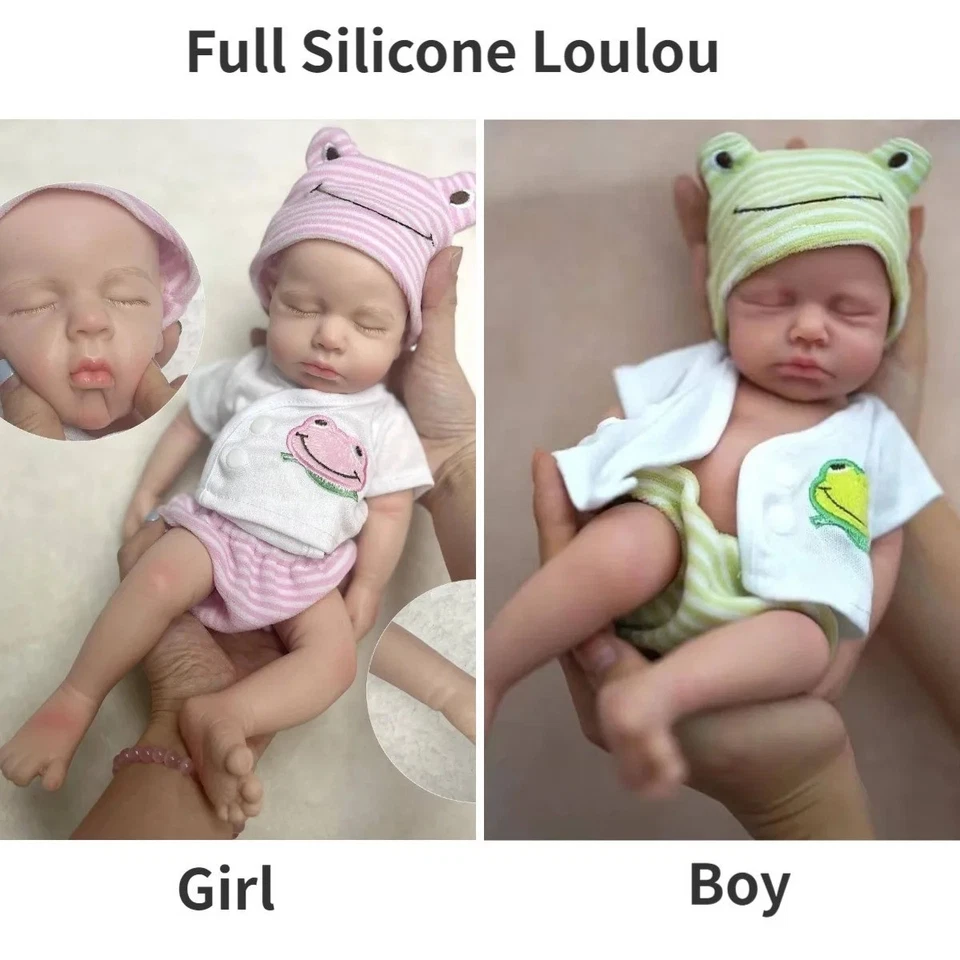 13 Inch Full Body Soft Silicone Bebe Reborn Doll Handmade 3D Painted Skin - Image 1 of 4