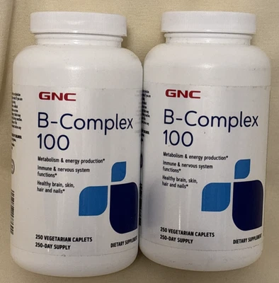 2x GNC B-Complex 100–Metabolismo e Produção de Energia – 250 unidades cada – Expira em 26/12 - Imagem 1 de 4