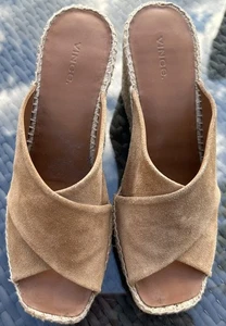 Vince Gaelan Keilsandale Espadrille hellbraun Wildleder Größe 8 Spanien 295 $ - Bild 1 von 7