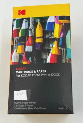 Kodak PHC-80 kit 2 Cartridge,  80 Sheets of Paper For Kodak Printer Dock - Image 1 of 3
