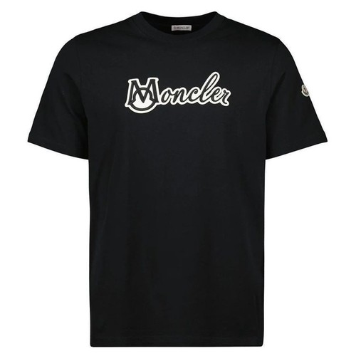 T shirt Moncler con toppa logo nero 125719835