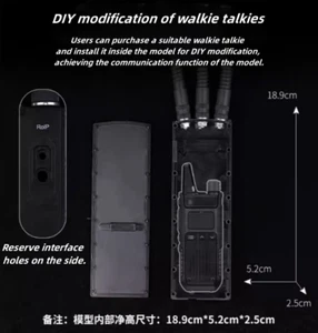 Walkie-talkie radio tattica modello manichino MPU5 senza funzione custodia ABS puntelli neri - Foto 1 di 11