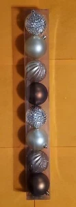 NEW GOLD BROWN SILVER GLITTER SHATTER RESISTANT ORNAMENT SET CHRISTMAS TARGET - Picture 1 of 4
