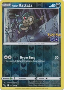 Reverse Holo Alolan Rattata 041/078 Common Pokemon GO Pokemon TCG - Picture 1 of 1