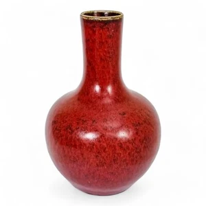 Chinesisch 19jh Qing Sang de Boeuf Flasche Vase Flamme glasiertes Porzellan Tianqiupin - Bild 1 von 15