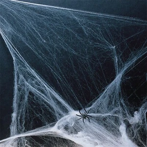 GIANT 200sqft SPIDERS WEB Stretchable Fake Party Decor Haunted House Cobweb Cob - Picture 1 of 11