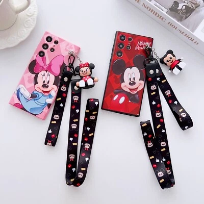 For iPhone Samsung Hot Cute Cartoon Doll Stand + 2 Lanyard Girl Phone Case Cover - Image 1 of 4