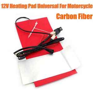 Universal Motorcycle Bike Seat Heater Kit Heated Pad Carbon Fiber Warmer Cover - Picture 1 of 8