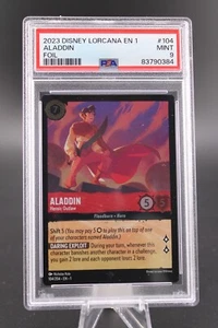 ALADDIN - HEROIC OUTLAW | 2023 Lorcana | EN1 | #104 | Cold Foil | PSA 9 - Picture 1 of 2